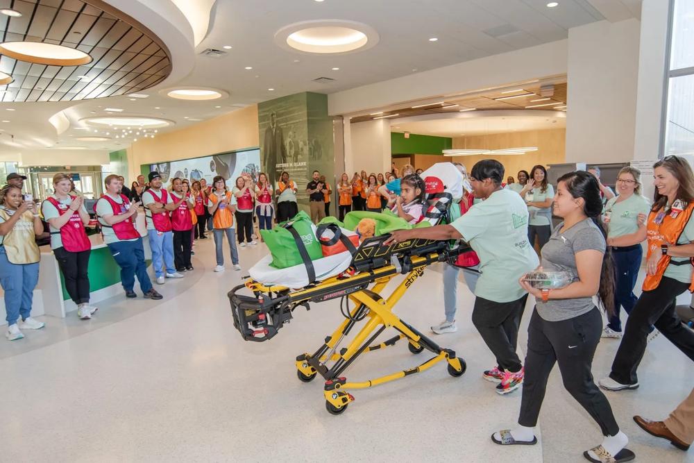 Eight-year-old Brithany Morales is the first patient to arrive at Children’s Healthcare of Atlanta Arthur M. Blank Hospital on Sunday, Sept. 29. (Courtesy of Children’s Healthcare)