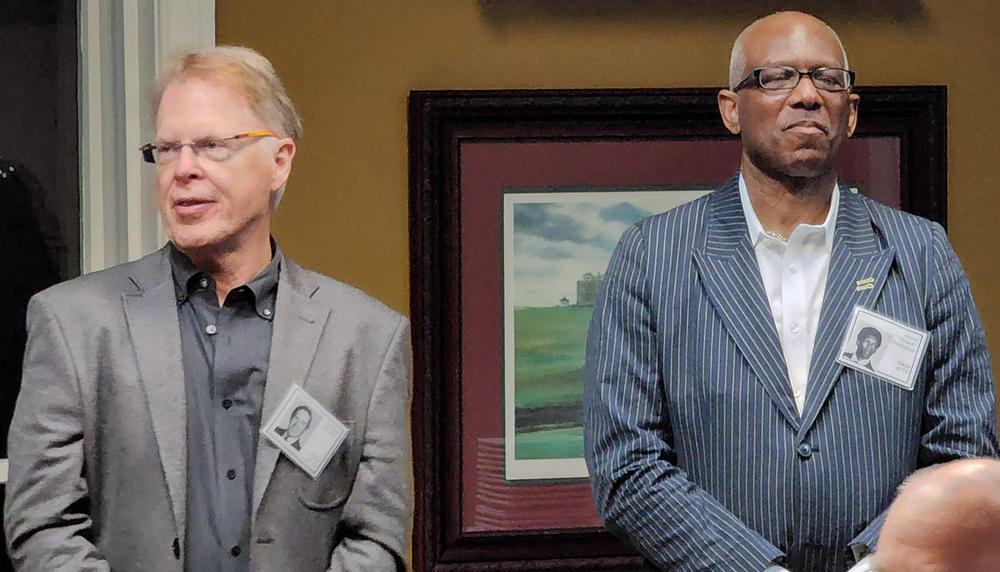 Charles McNair (left) and James "Shack" Thompson (right) at the Dothan High School Unity Reunion