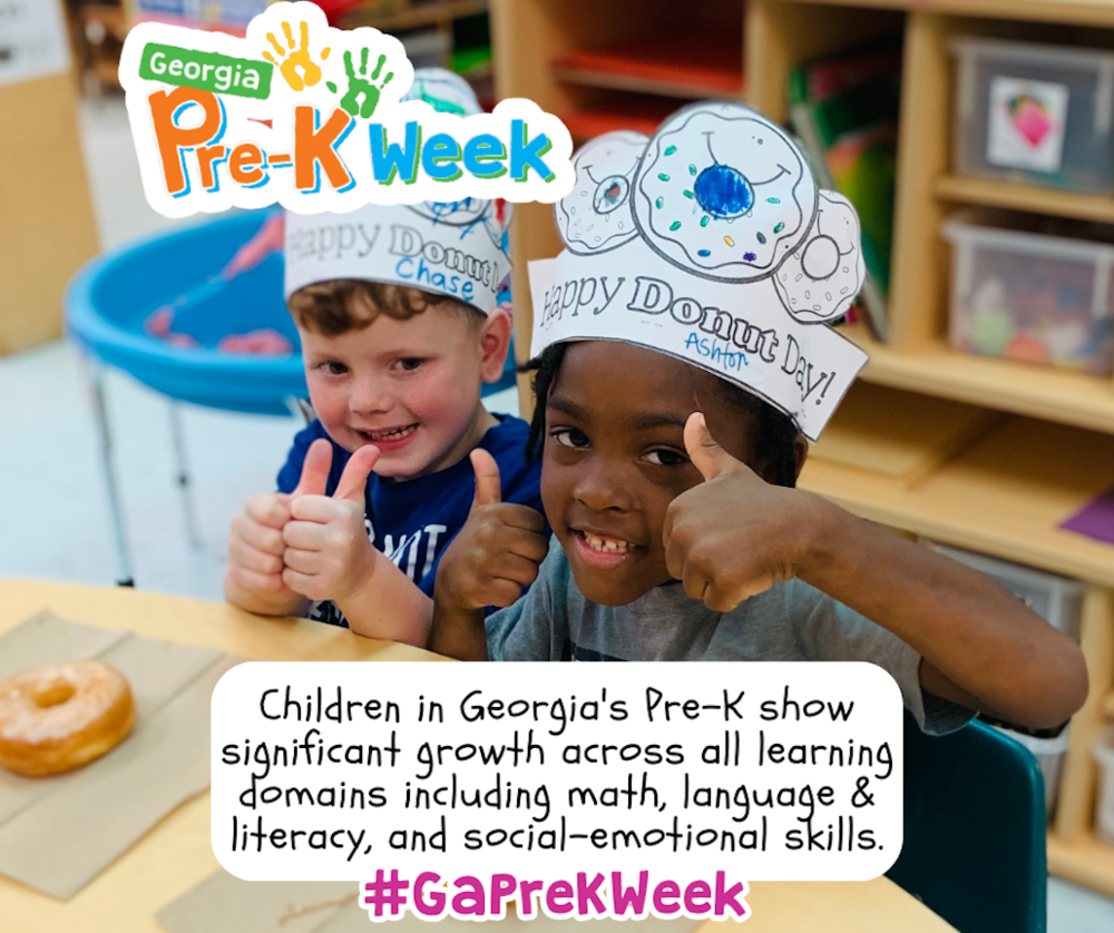 Children in Georgia's Pre-K show significant growth across all learning domains including math, language and literacy, and social-emotional skills.