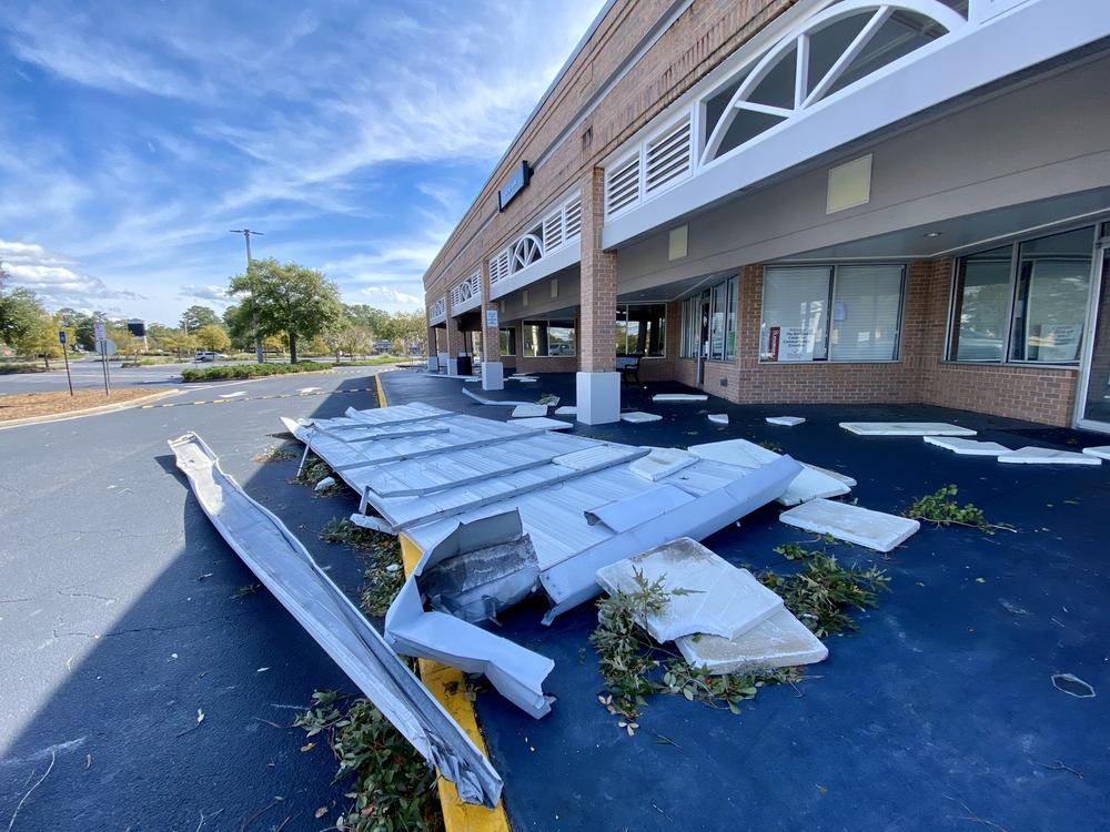 Debris at Georgia Southern University's Armstrong campus in Savannah after Hurricane Helene on Friday, Sept. 27, 2024.