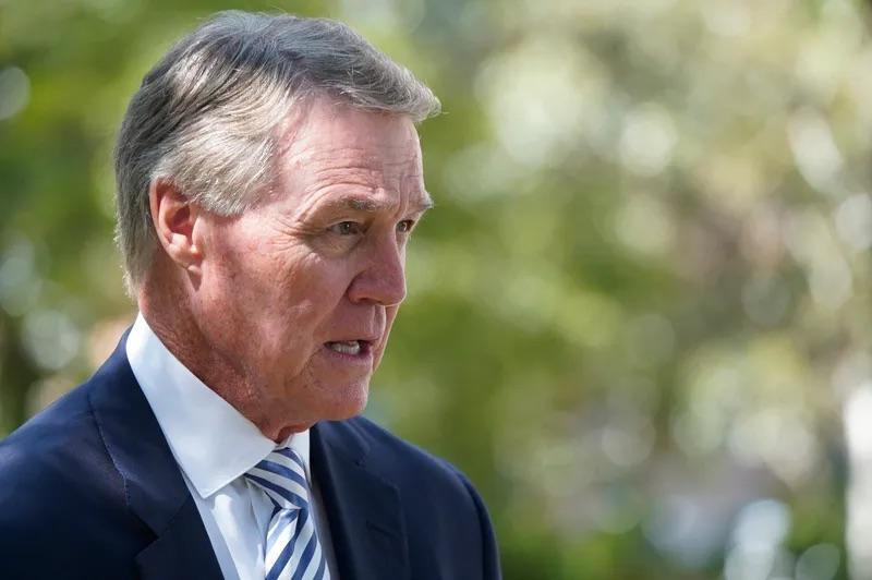 Former U.S. Sen. David Perdue outside a Donald Trump Presidential rally, Savannah, GA, Sept. 24, 2024. Credit: Robin Kemp/The Current GA