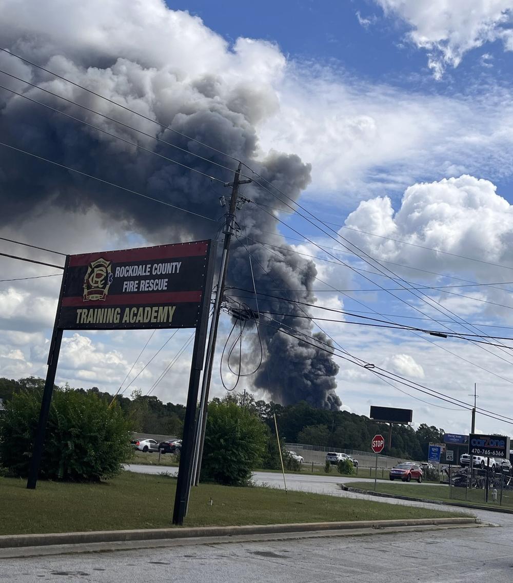 Some residents east of Atlanta were evacuated and others told to shelter in place after a fire at a chemical plant.