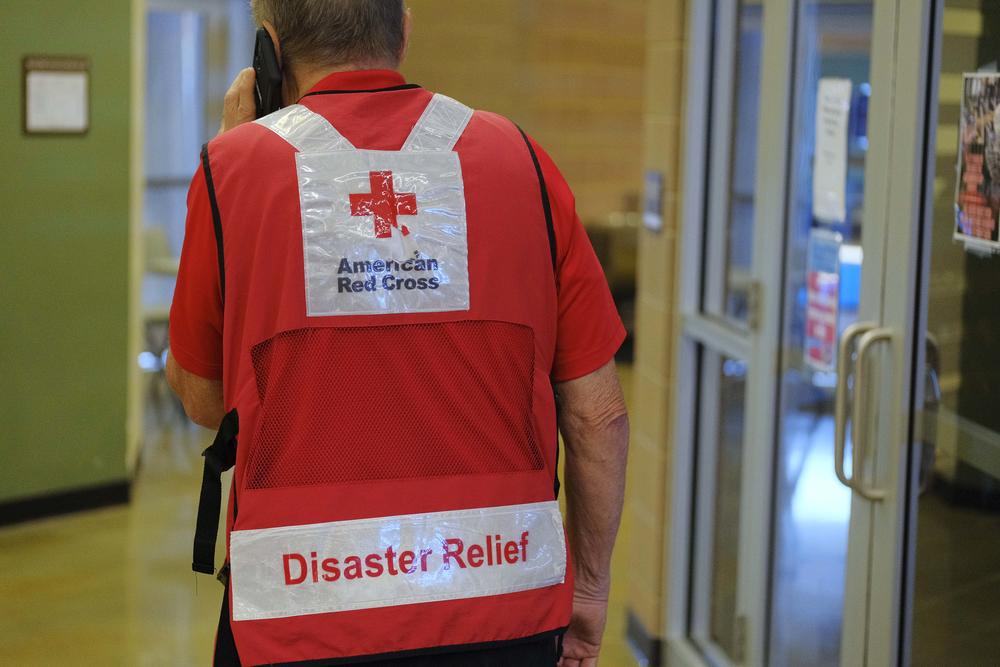 A view inside a Red Cross evacuation center in Macon, Ga., on Oct. 9, 2024.