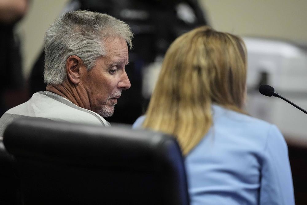 Colin Gray, 54, the father of Apalachee High School shooter Colt Gray, 14, sits in the Barrow County courthouse for his first appearance, Sept. 6, 2024, in Winder, Ga. 