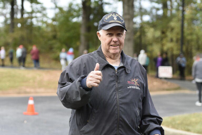 Trump voter James Tanner of Woodstock gives the thumbs up after casting his ballot. Tanner was one of the first Georgians to vote 2024. Ross Williams/Georgia Recorder