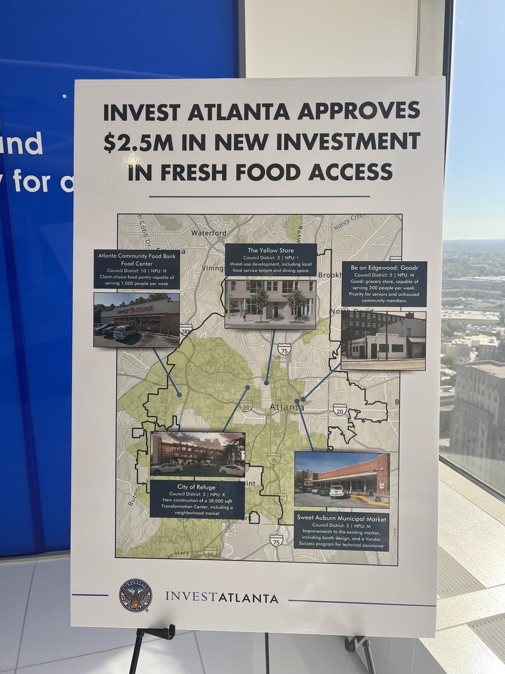 A map details where the five new grocery locations will be.