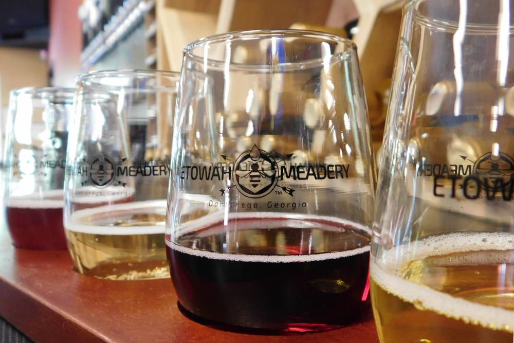 A flight of mead from Etowah Meadery