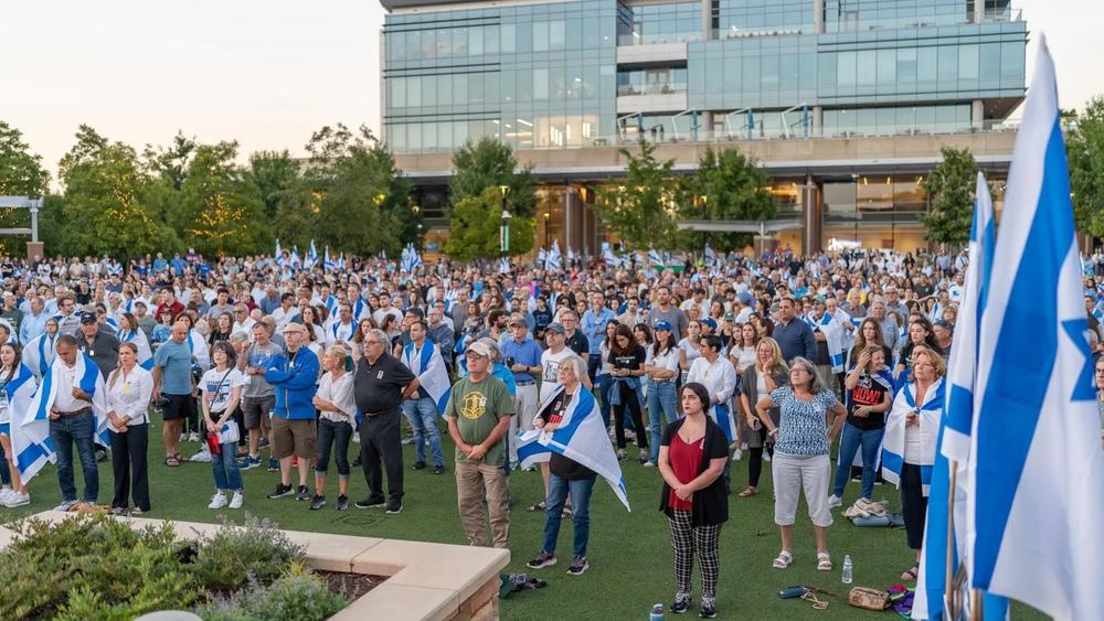 Attendees who couldn’t get inside Byers Theatre watched the ceremony from City Green. (Photo by Jonathan Greenhill) 