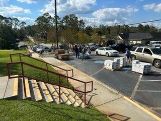  Storm aid goods are loaded at Douglas First Methodist Church. Photo courtesy Douglas First Methodist Church