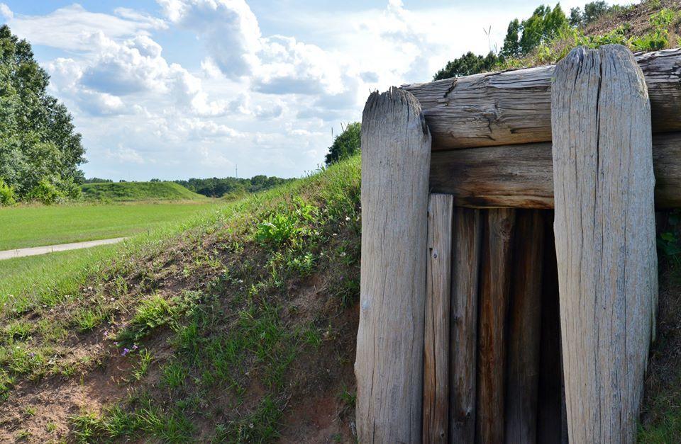 Entrance to Ocmulgee Mounds' Earth Lodge in 2015