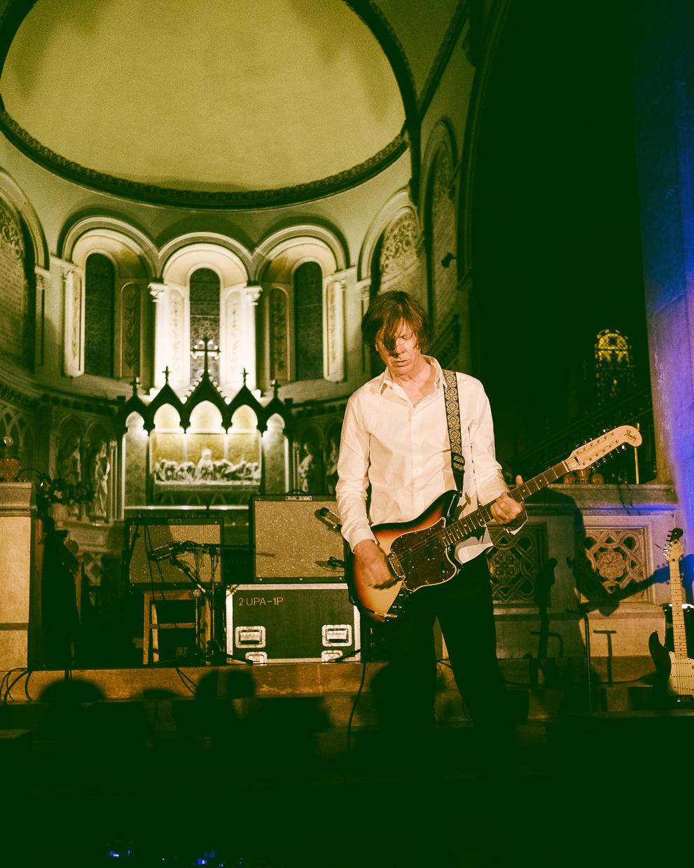 Thurston Moore performs in a church in this undated photo.