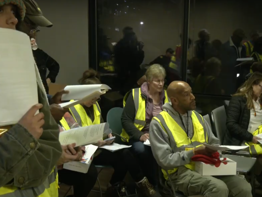 Volunteers for the Fulton County Point in Time Count prepare to canvass on January 23, 2024.