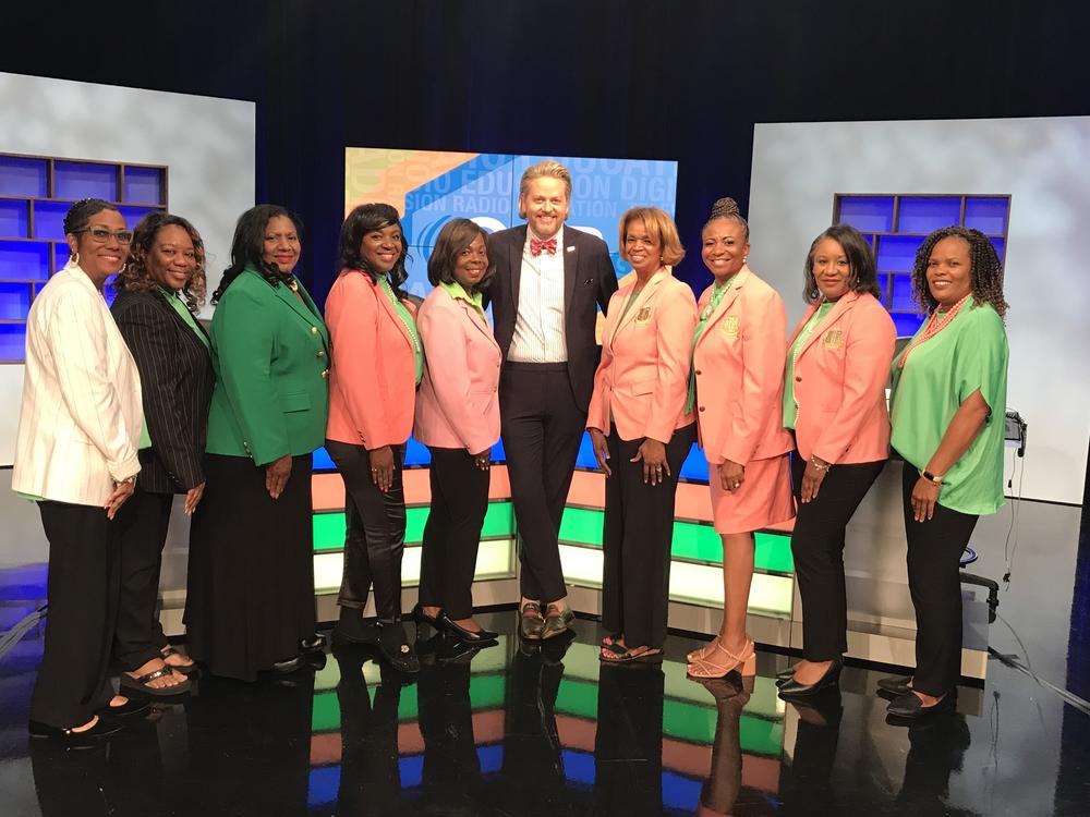 GPB volunteers on set with Bert Wesley Huffman