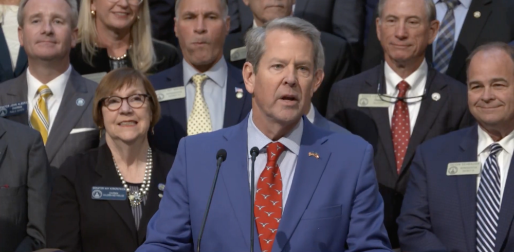 Gov. Brian Kemp speaks at the State Capitol on Jan. 15, 2025, to discuss his legislative priorities for health care for this year's legislative session. (Screenshot)