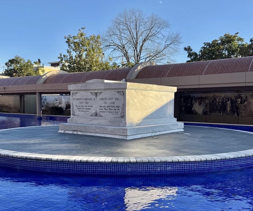 The crypt of Martin Luther King Jr. and Coretta Scott King is pictured at the King Center in Atlanta on Jan. 3, 2025.