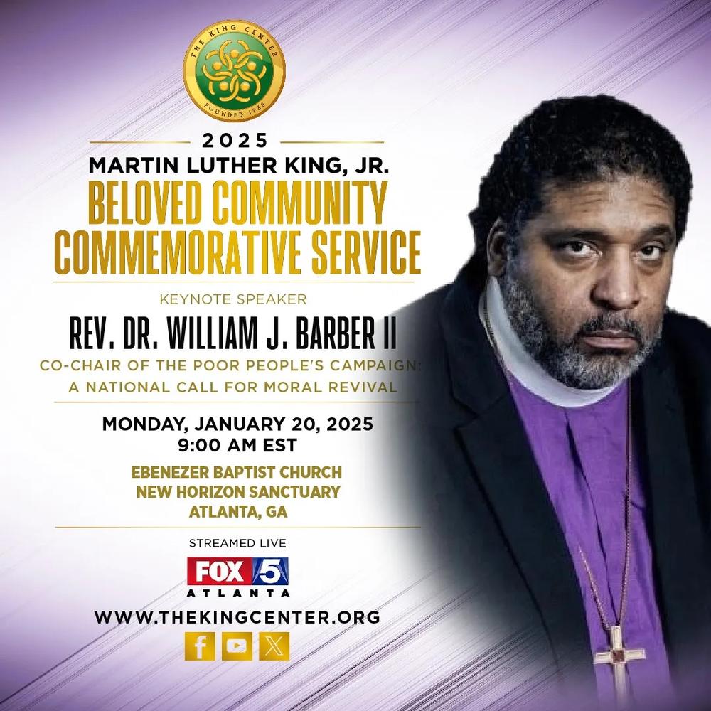 Promo for MLK Day 2025 service at Ebenezer Baptist