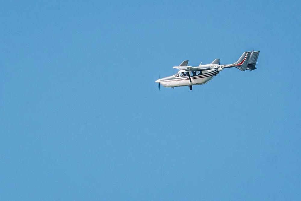 The GADNR aerial survey team flies a search pattern off the Georgia coast looking for endangered North Atlantic right whales off Brunswick on Jan. 26, 2025  Credit: Justin Taylor/The Current GA