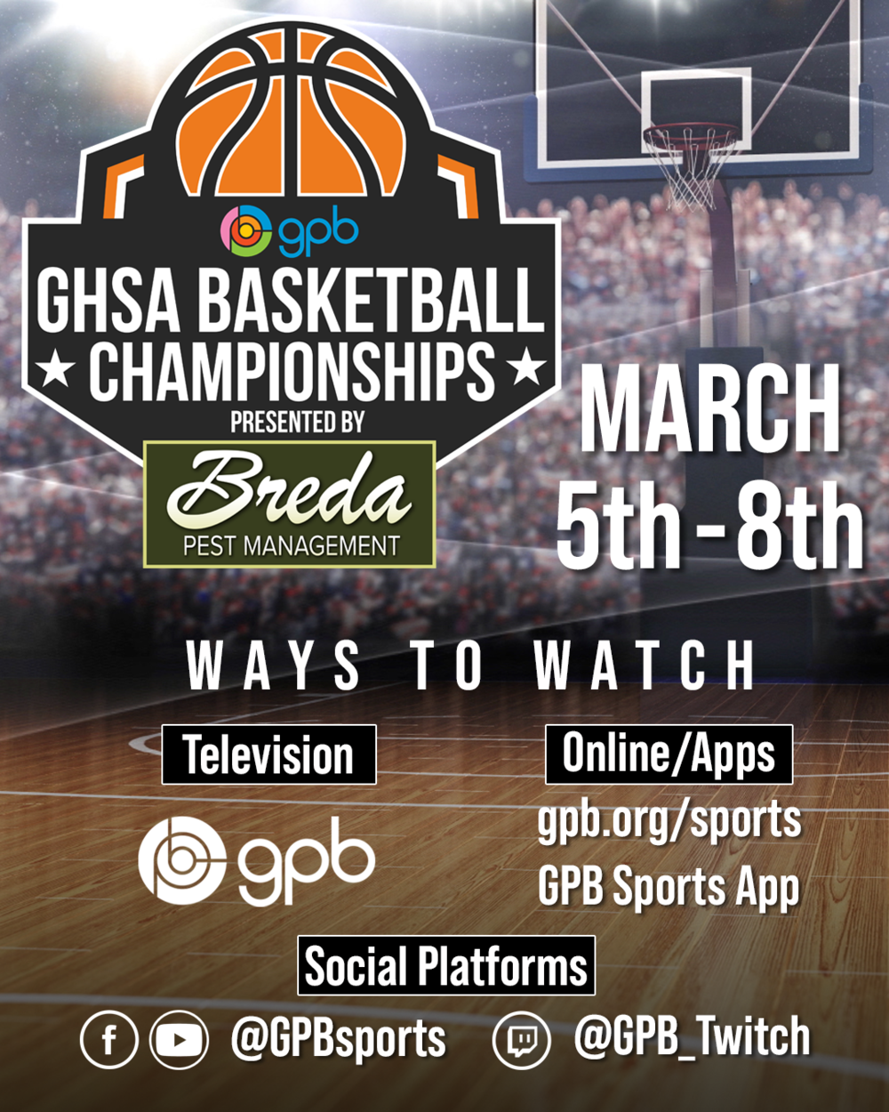 2025 GHSA Basketball Championships Social Graphic