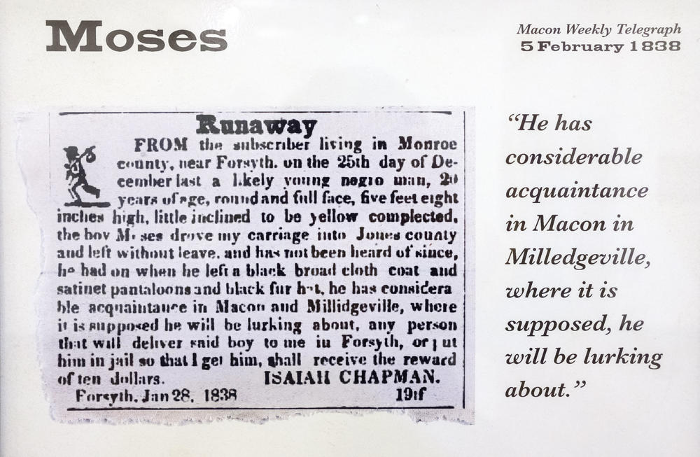 The ad placed for Moses, who escaped from his enslaver on Christmas Day. 