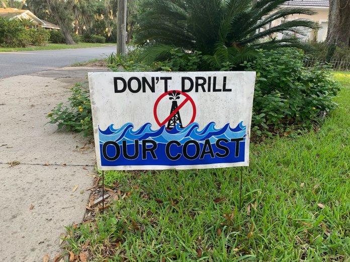 A common yard sign on St. Simons Island publicly protest potential offshore drilling. Contributed by Kevin Austin.