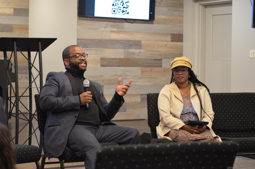 Community Action NOW! founder Ifat Walker with James Washington, research administrator at the Morehouse School of Medicine.