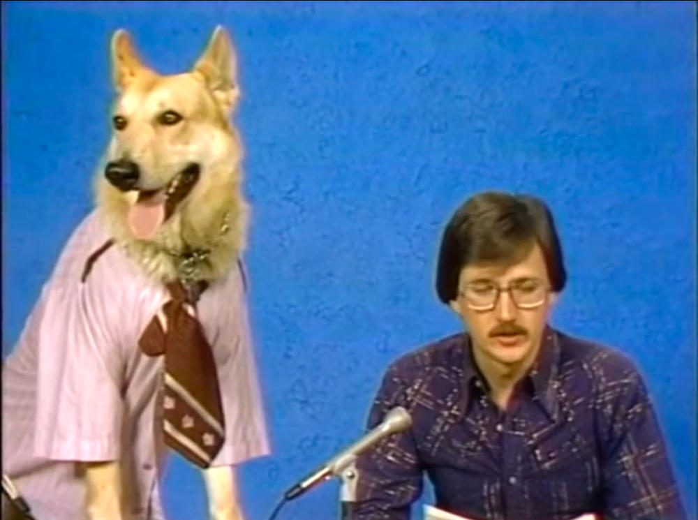 Bill Tush Anchoring with Rex, The Wonder Dog