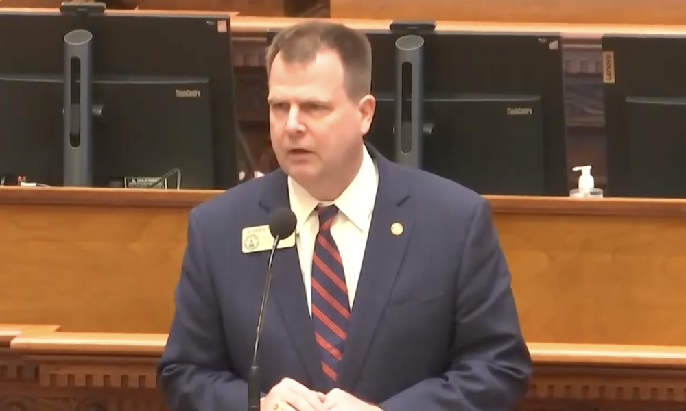 Georgia Rep. Lehman Franklin (R-Statesboro) presented legislation to the House Floor on Thursday, February 27, 2025, that would give Georgians the right to access IVF treatment, which is a personal matter to Franklin and his family. Credit: Screenshot