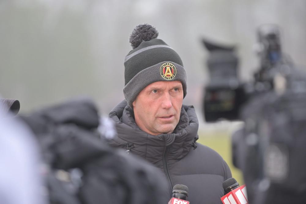 Ronny Deila, Atlanta United’s new manager, spoke to the media following the final preseason match on Saturday. “I’m just looking forward to meeting them and getting started,” Delia said of playing in front of Atlanta United fans at Mercedes-Benz Stadium on Saturday, Feb. 22, 2025. Photo by Kerri Phox/The Atlanta Voice