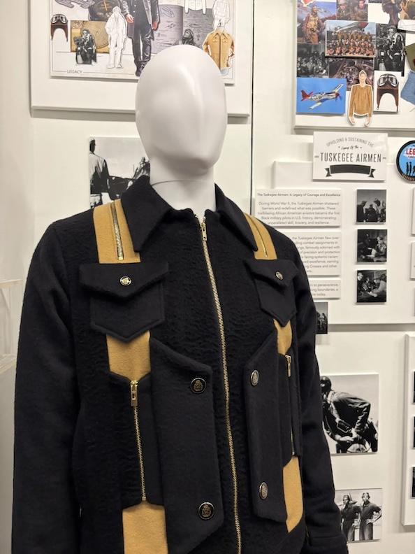 A flight suit worn by Tuskegee Airmen. Photo by Noah Washington/The Atlanta Voice