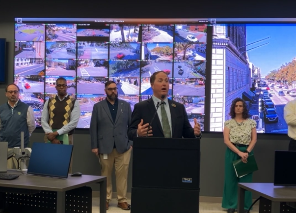 Savannah City Manager Jay Melder speaks at a press conference on Wednesday, March 12, 2025, at the city's traffic control center about the upcoming St. Patrick's Day parade.