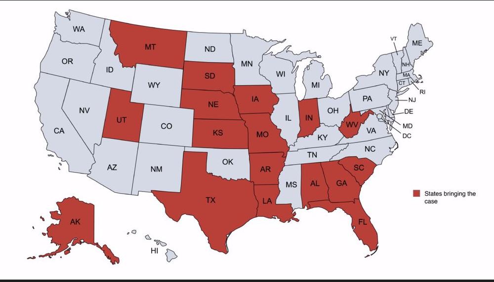 states bringing the Texas v Beccera lawsuit