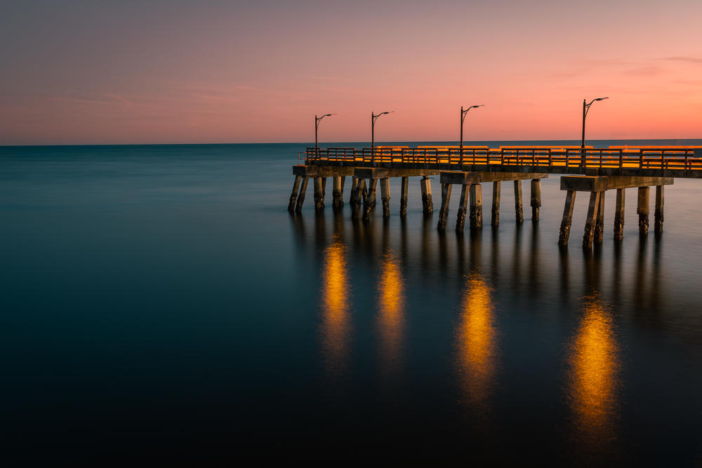 A pier at sunset in Golden Isles, Georgia