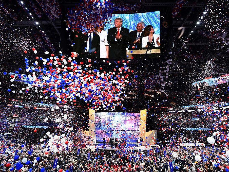 As balloons fell after Republican presidential candidate Donald Trump accepted his party nomination last night, the Rolling Stones' 