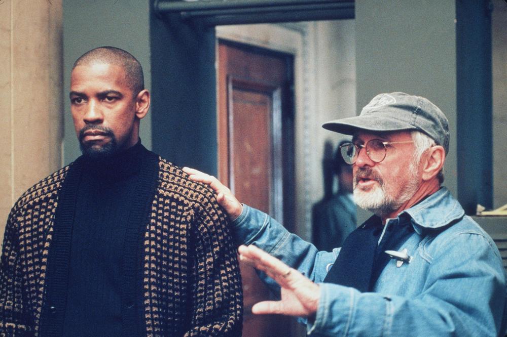 Jewison directs Denzel Washington in 1999's <em>The Hurricane</em>, about a boxer who is wrongly convicted of murder.