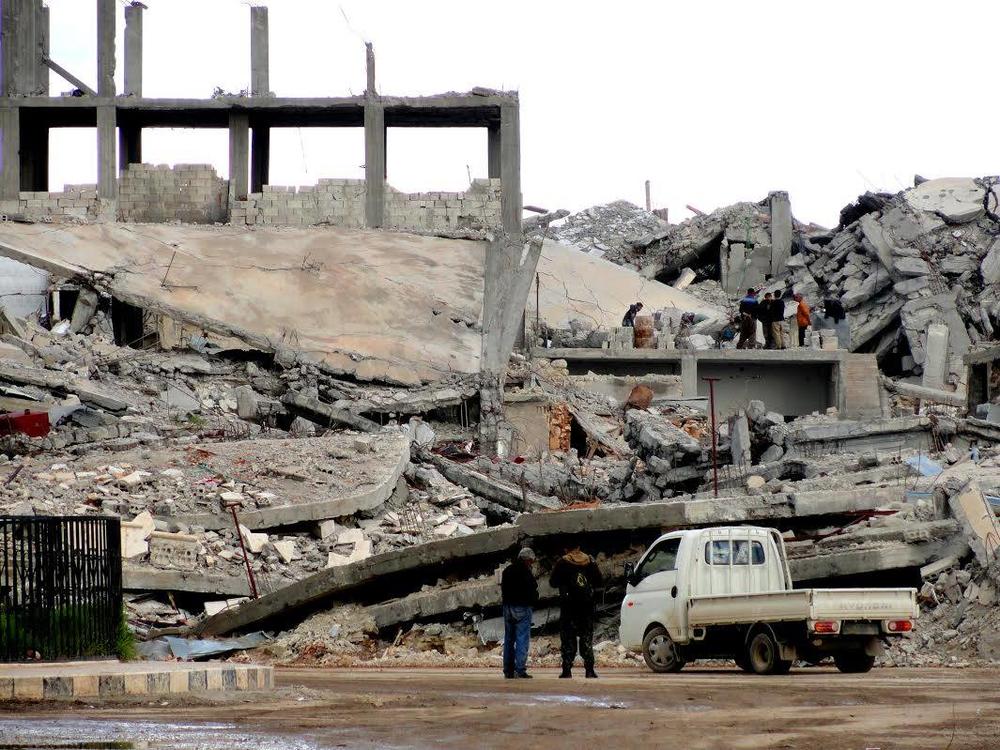 Destruction in Kobani, Syria.