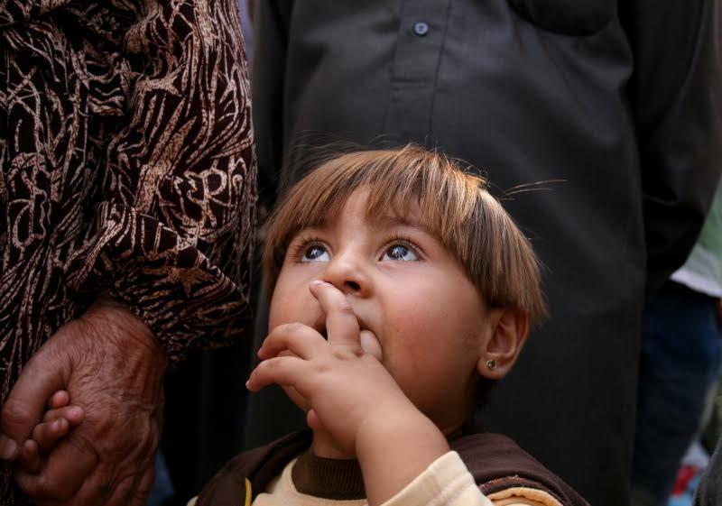 Syrian refugee in Suruc on the Turkish side on the border of Kobani.