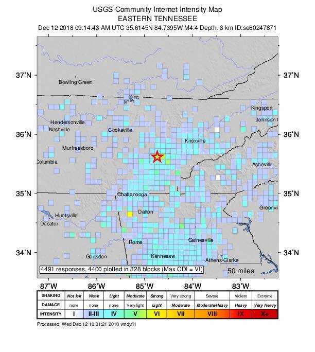 4.4 Magnitude Earthquake In Tennessee Felt In Atlanta Public