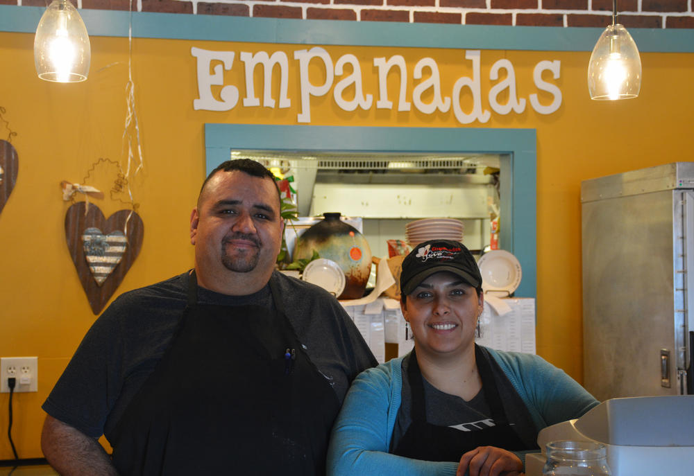Herman Nunez and his wife, Claudia Rosa, run Love Empanadas in Dalton. Nunez said it's not always easy to have connections to the city's Hispanic and American communities, which are often divided.