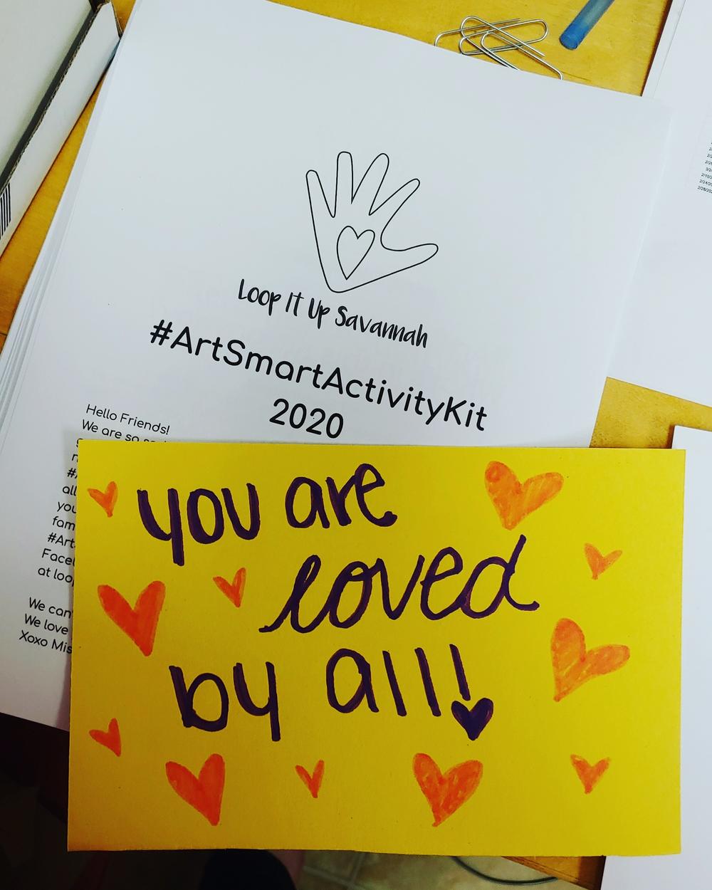 Every #ArtSmartActivityKit includes a personal note from one of the people who helped package the kit.