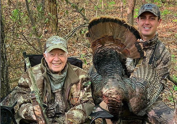 Former President Jimmy Carter hunted turkey April 15 with Realtree Farms.