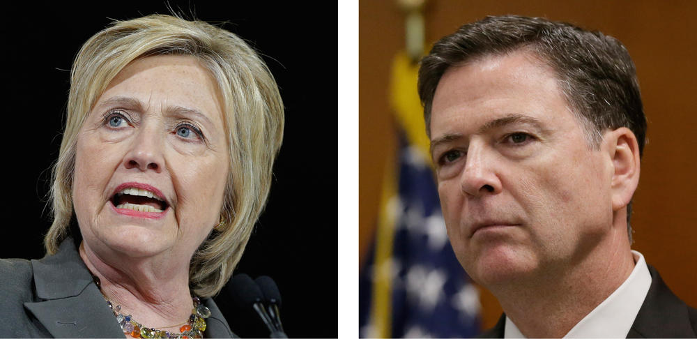 FBI Director James Comey (right) said the FBI will not recommend criminal charges in its investigation into Hillary Clinton's use of a private email server while secretary of state.