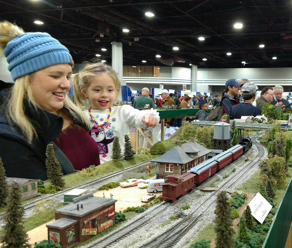 Kate Seymour took her daughter Ansley, 3, to the model train show in Atlanta on Jan. 8, 2017 at the Georgia World Congress Center.