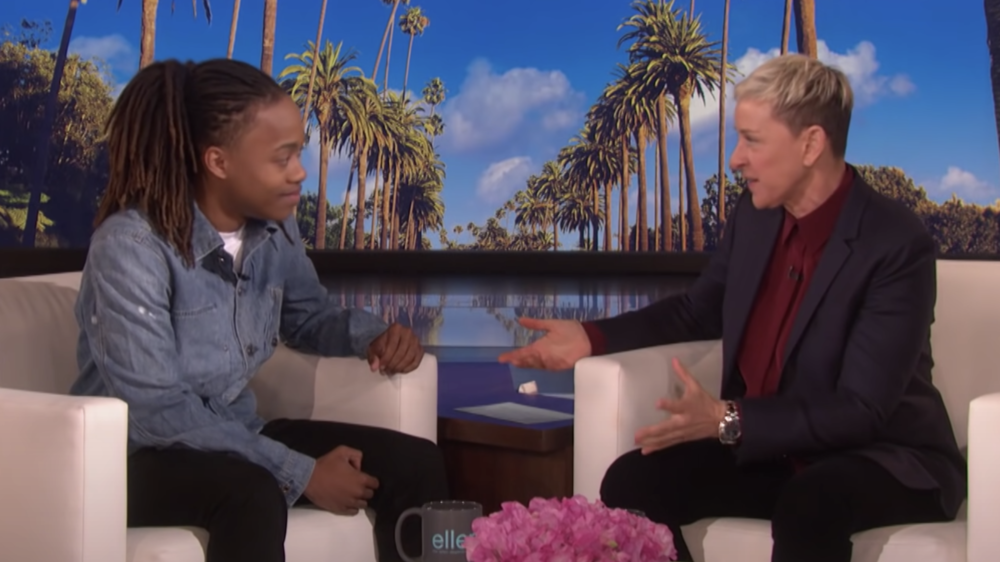 De'Andre Arnold appearing on <em>The Ellen DeGeneres Show </em>in January following his suspension from high school because of a grooming policy forbidding long hair in boys. Arnold refused to cut his dreadlocks and was barred from attending his high school graduation ceremony and senior prom.