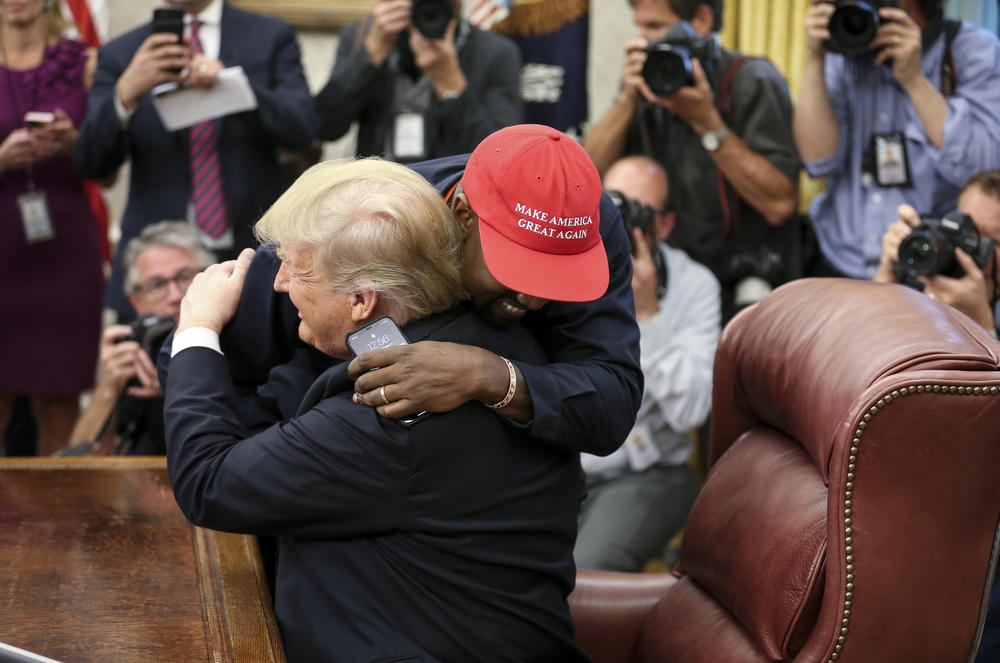 West, seen here embracing President Trump during an Oval Office meeting in 2018, had previously been an outspoken supporter of the president.