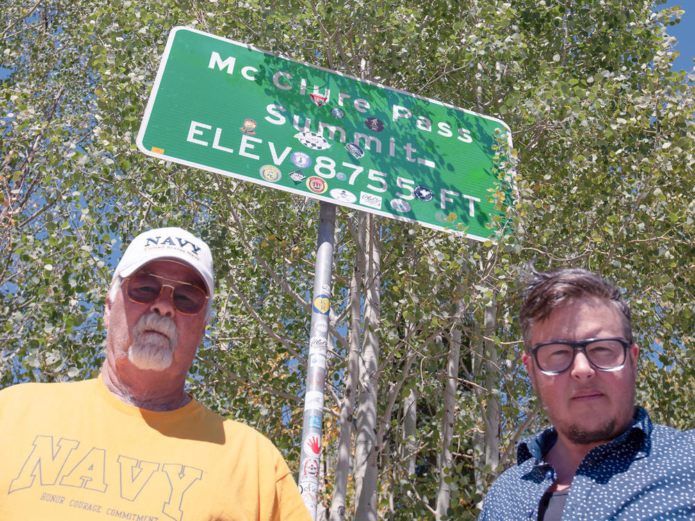 Chas McClure and T. Chick McClure at McClure Pass summit in Colorado.