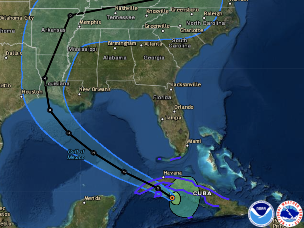 Tropical Storm Laura will become a hurricane by early Tuesday, forecasters say. The storm could make landfall near the Texas-Louisiana border — and it will remain dangerous as it moves inland.