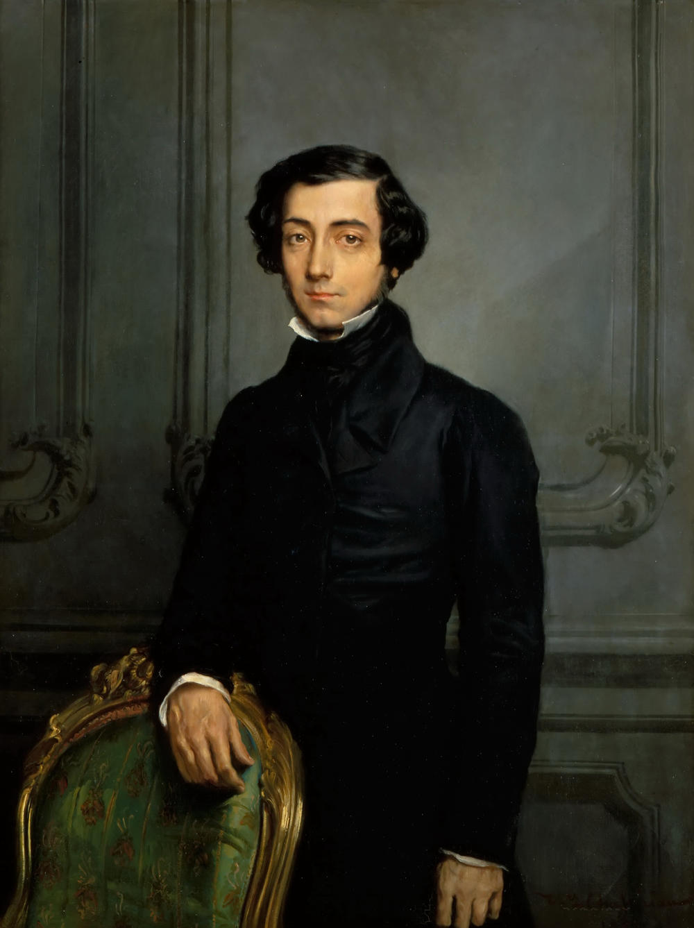 Portrait of Alexis de Tocqueville (1805-1859). Found in the collection of Musée de l'Histoire de France, Château de Versailles.