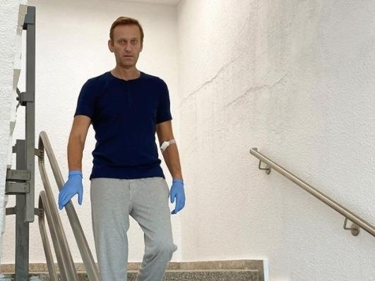 A photo shared last week on Russian opposition leader Alexei Navalny's Instagram account shows him at Berlin's Charité Hospital as his treatment continued.