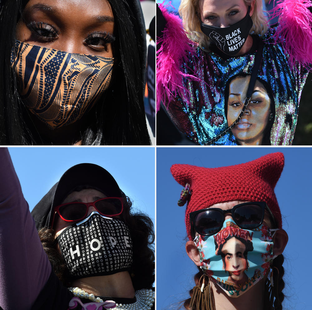 Protestors wore a variety of masks in Washington, D.C.