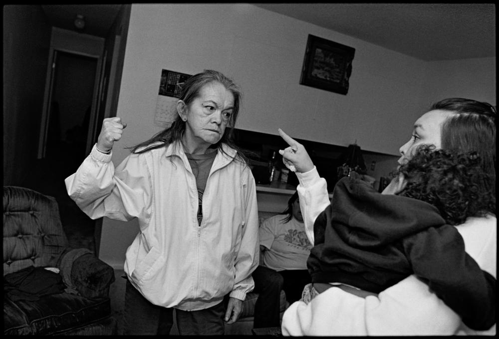 Erin fighting with her mother, Pat. Seattle, 1999.
